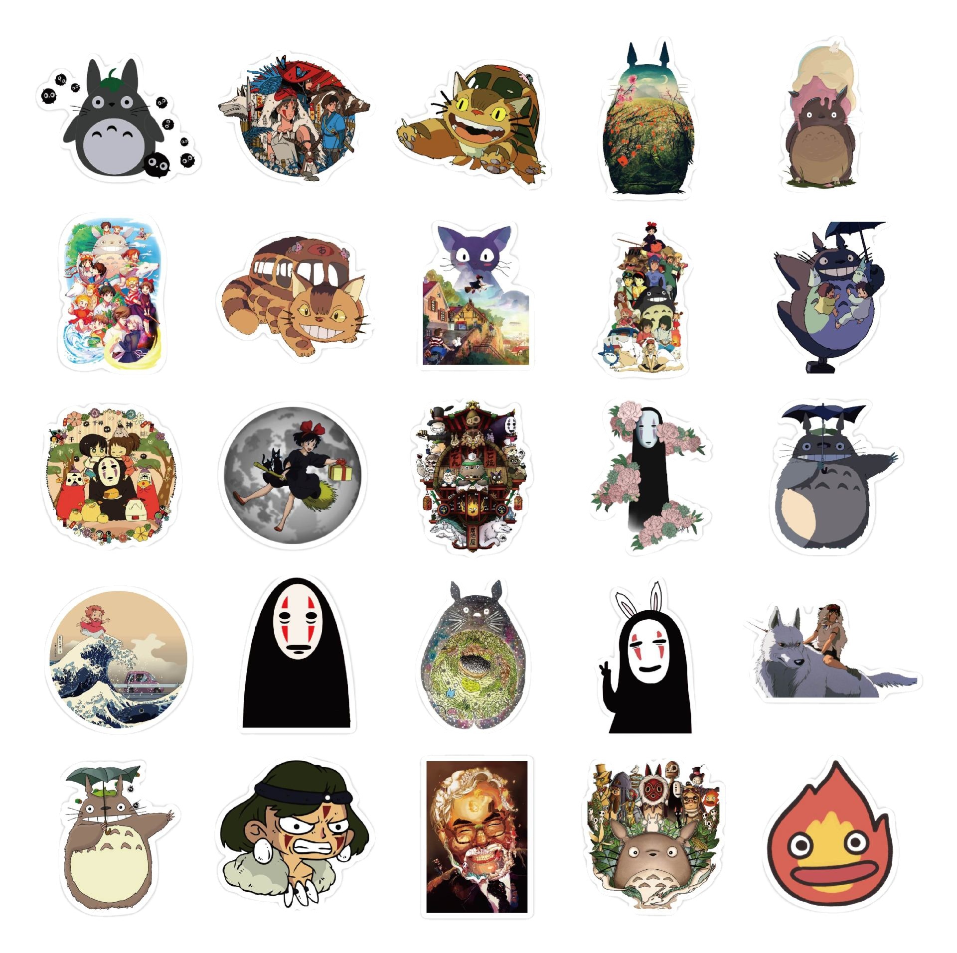 Picture of Japanese Anime Miyazaki Hayao Totoro Spirited Away 50 Stickers Suitcase Skateboard Water Cup Graffiti Waterproof Stickers Wholesale