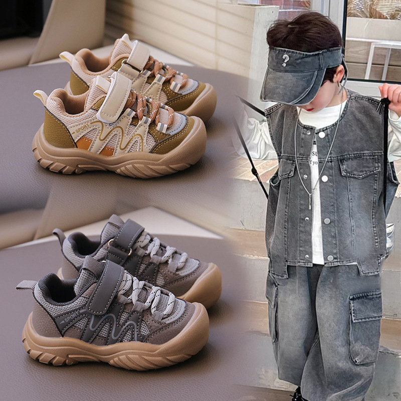 2025 Autumn New Children's Shoes, Boys' Soft Sole Comfortable Sports Casual Shoes, Korean Style Fashion Versatile Girls' Moral Training Shoes