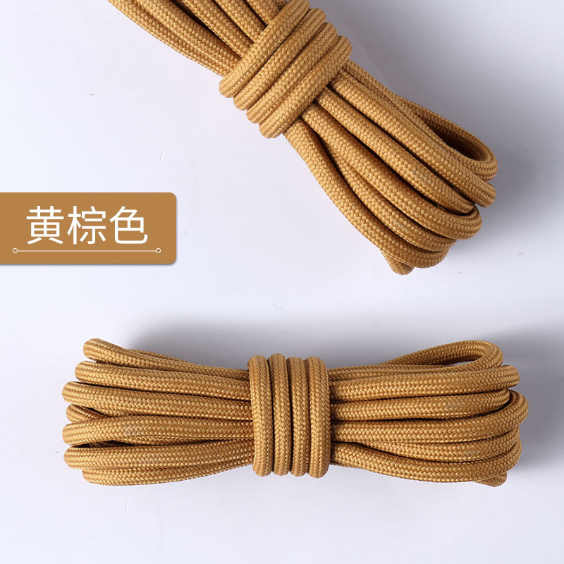 Picture of Wild elephant wholesale coconut shoelace outdoor hiking boots sports basketball shoes black and white color bold round shoelace rope a pair