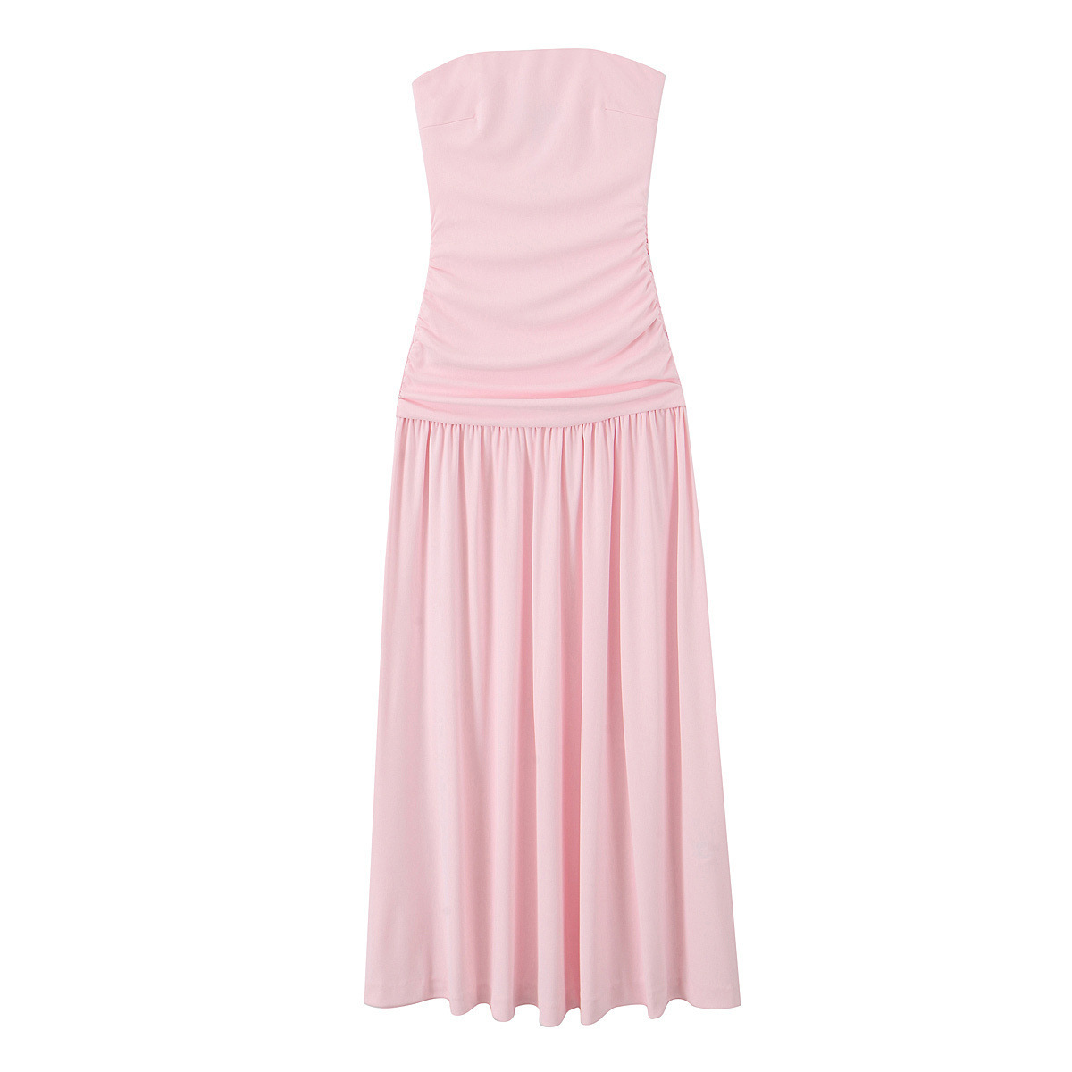 SAW AliExpress Independent Station Women's Wear European and American Style Pleated Decorative Tube Top Sleeveless Long dress 2421262