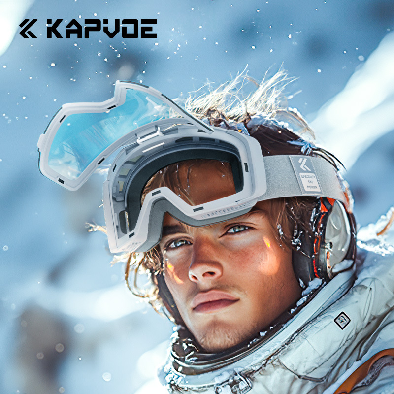 Kapvoe Flip-Top Color-Changing Ski Glasses Anti-Fog Professional Outdoor Mountaineering Windproof Glasses Single and Double Board Capvo Universe
