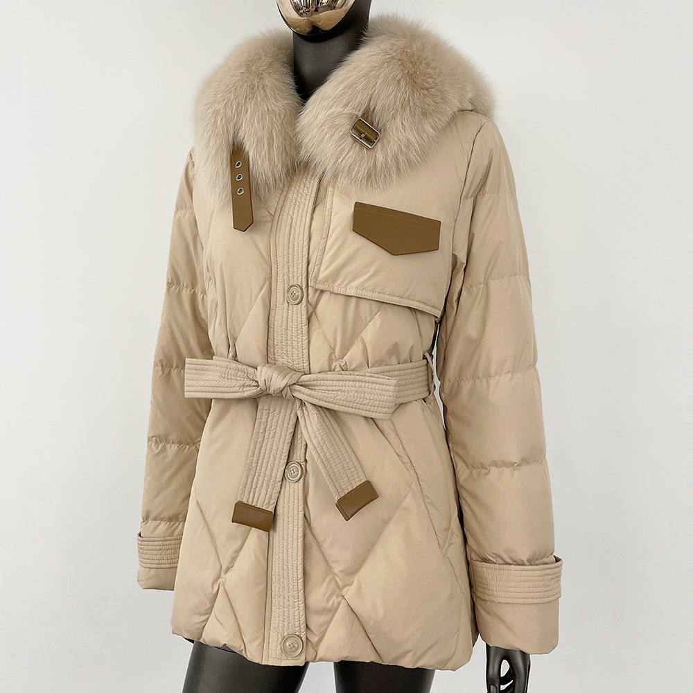 Picture of Korean version of big fur collar down jacket women 2024 new fashion short waist fashion western style thick warm coat
