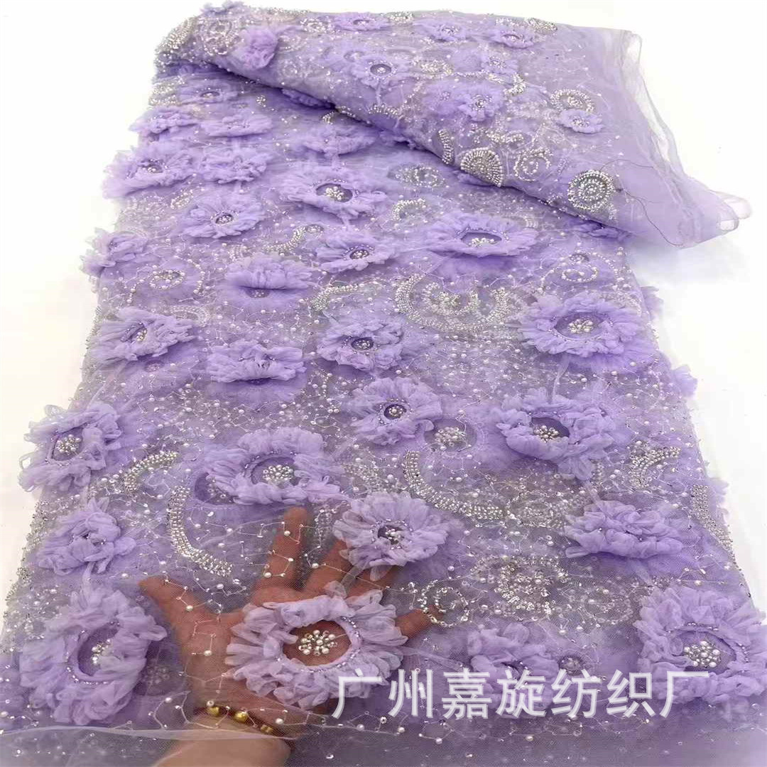 random pattern nail bead plate flower mesh bead tube lace fabric ethnic headscarf hat dress clothing dress fabric
