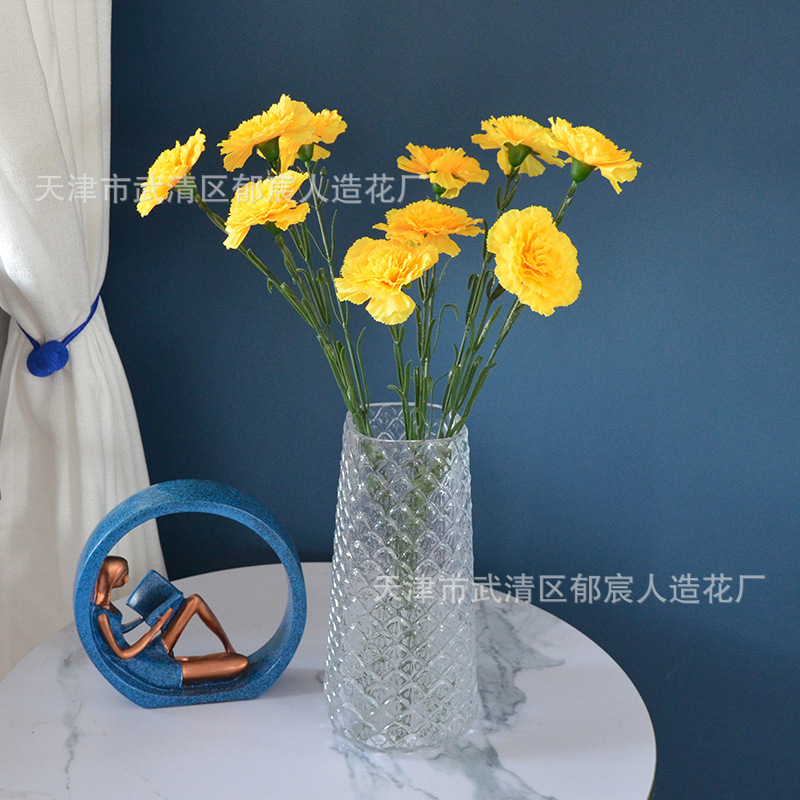 Picture of Carnation Single Branch Simulation Flower Mother's Day Flower Basket Flower Arrangement Shopping Mall Holiday Atmosphere Modeling Layout