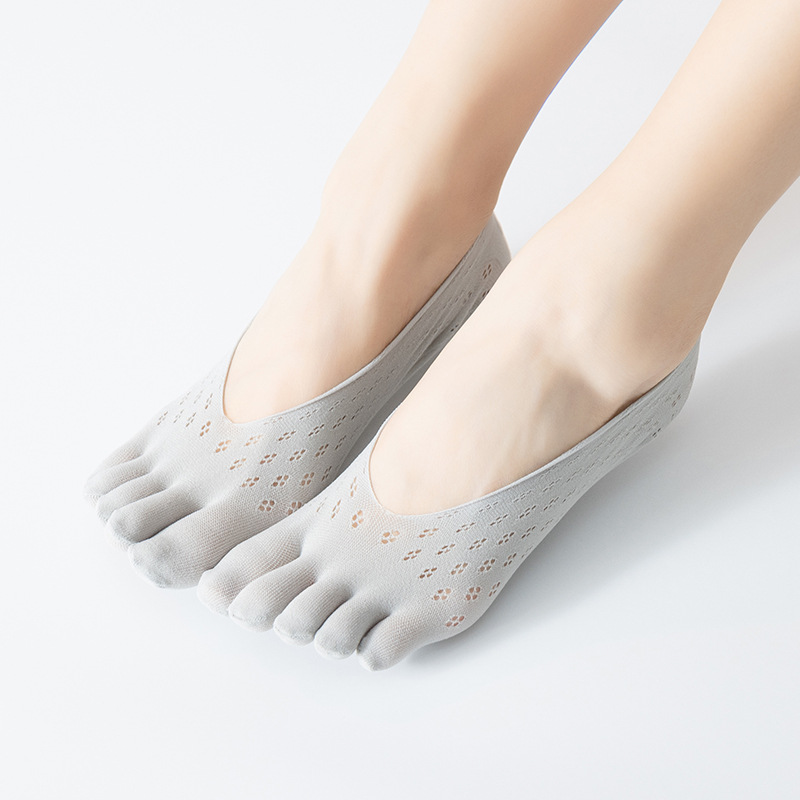 [Direct Supply from the Manufacturer] Five-Finger Stockings for Women Velvet Summer Mesh Breathable Invisible Shallow Mouth Silicone Lace Stockings
