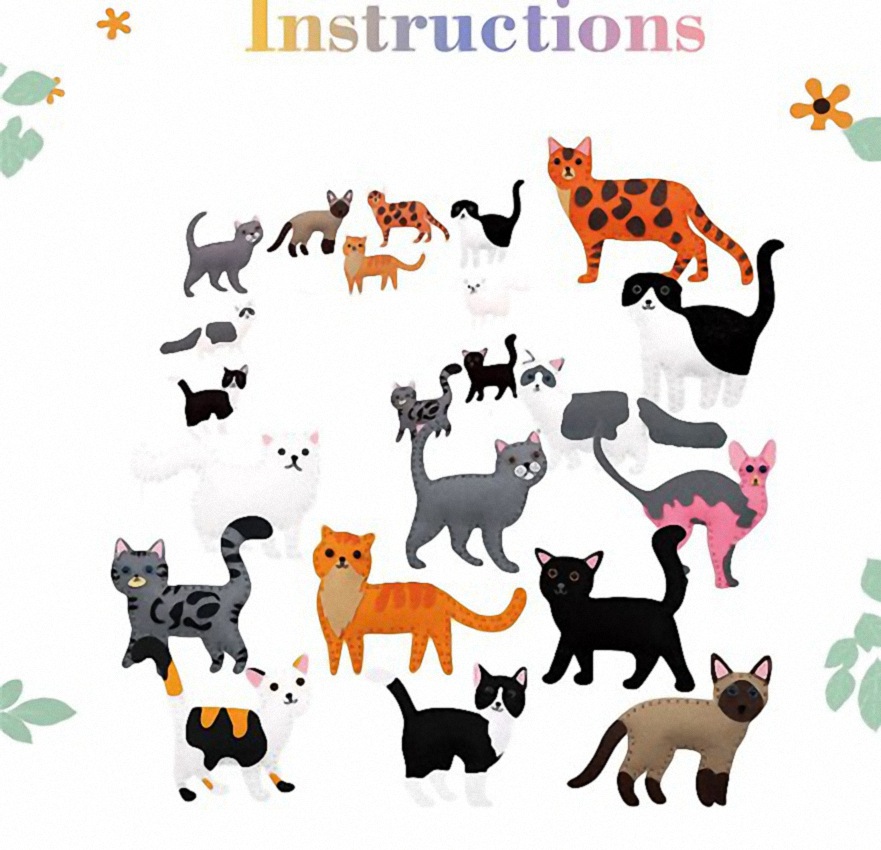 DIY sewing felt plush animal art kit children sewing set felt toy cat set