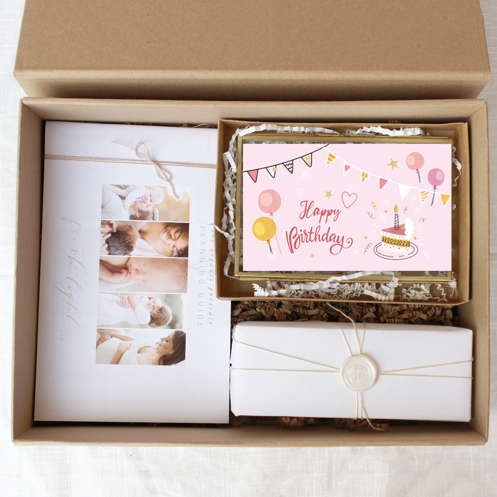 Picture of Amazon cross-border wholesale Happy birthday pink coated paper card Happy birthday gift card greeting card