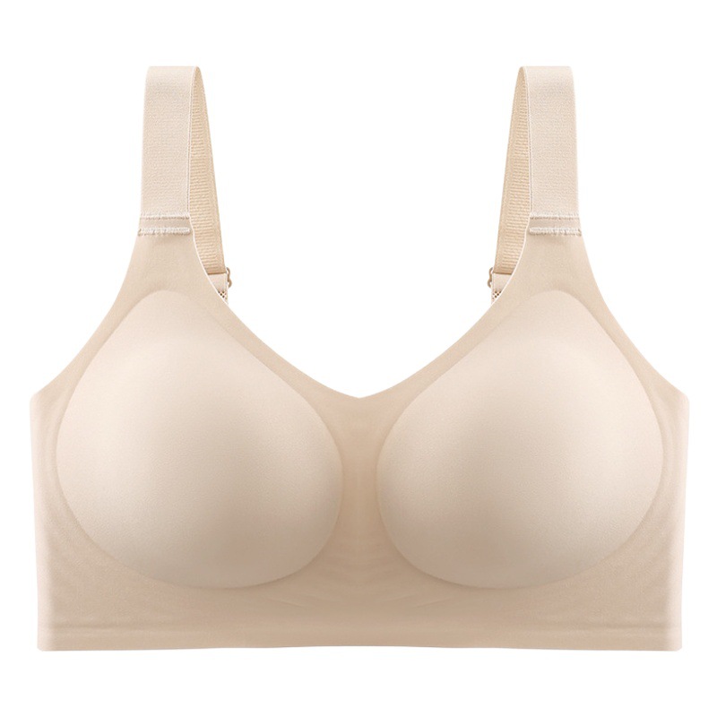 Seamless Underwear big chest small anti-sagging thin push up bra jelly strip soft support bra breast bra