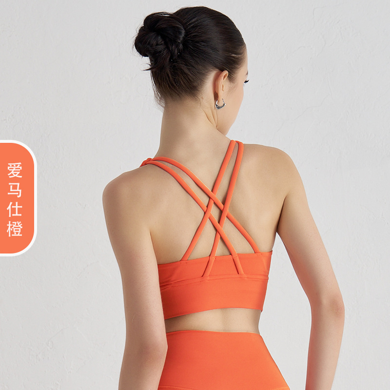 Picture of 2022 new double-sided brushed cross back sports underwear shockproof push up yoga sports bra fitness vest