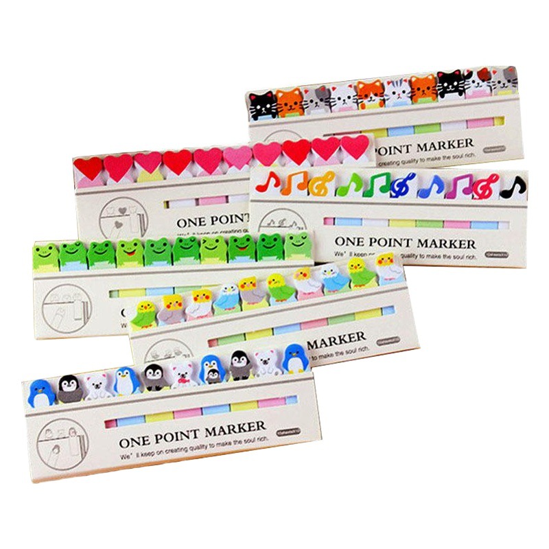Row Seat Mini Flower Cat Post-it Cute Cartoon Black Cat Post-it Creative Alien Note Sticker Fresh Index Sticker