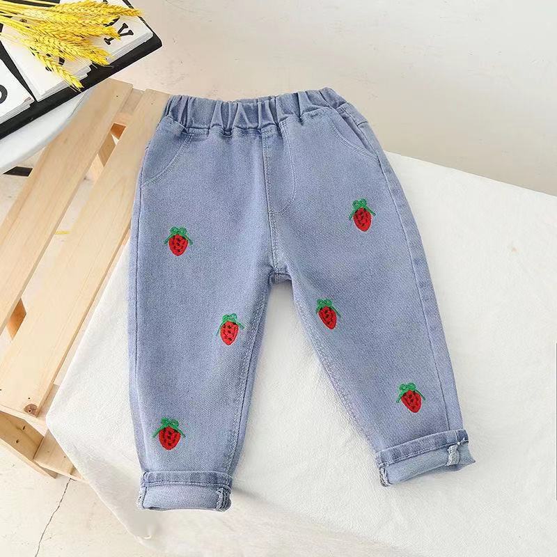 Picture of Girls' Pants Korean Jeans Women's Micro Denim Pants Fashion Split Stretch Girls' Spring and Autumn Jeans