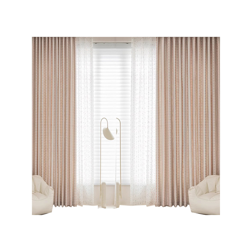 Picture of Fair Isle Dopamine Stripe Jacquard Curtains for Children's Room, French Vintage Style Bedroom and Living Room Curtains