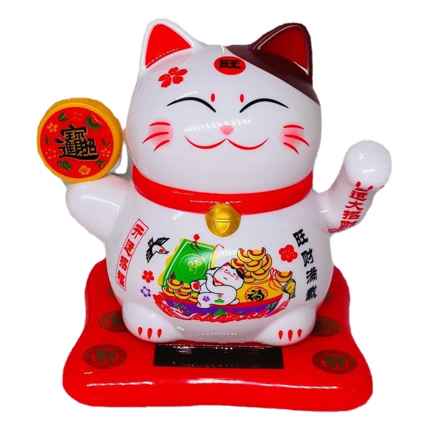 Creative solar lucky cat car ornaments Cartoon Doll car decoration jewelry creative gifts