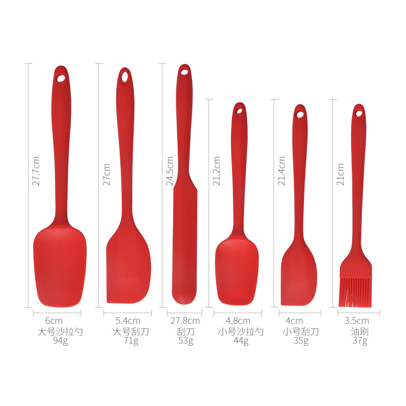 Picture of In stock kitchen baking cream Spatula Silicone six-piece baking scraper silicone brush baking suit small scraper