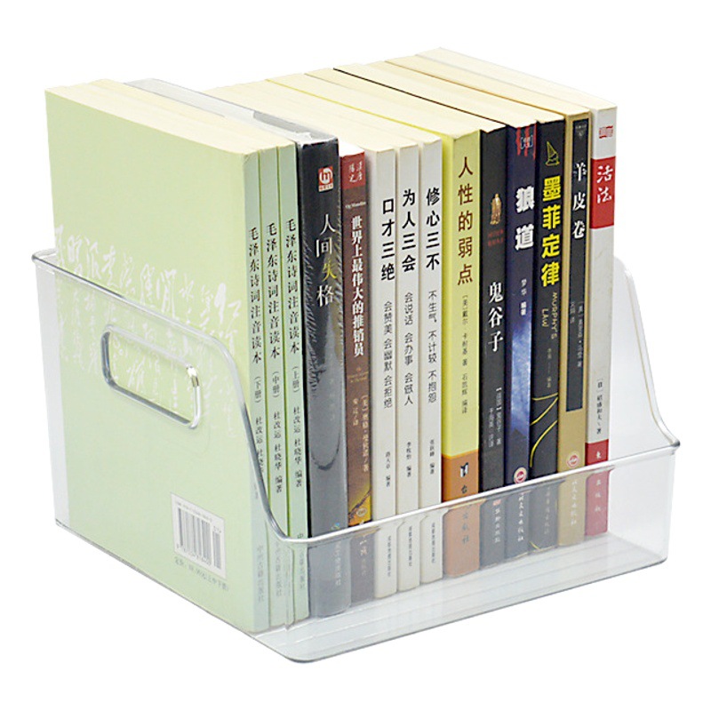 Book Storage Box Transparent Storage Box Children's High School Classroom Desk with Books Picture Book Basket Book Rack
