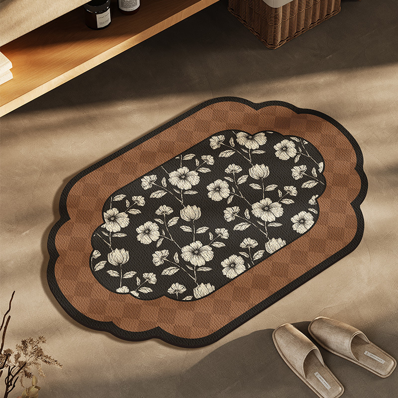 Antique Bathroom Floor Mat Absorbent Quick-drying Toilet Toilet Toilet Door Diatom Mud Anti-fall Anti-slip Foot Mat