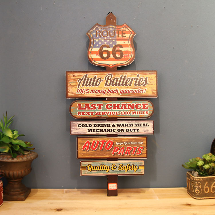 Picture of American Style Retro Old Signs Road Signs Wall Decorations Wall Hanging Bar Internet Cafe Decorations Pendant Wall Decorations Crafts