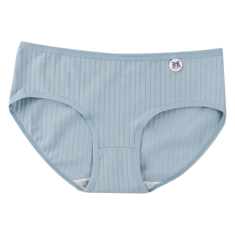 Japanese threaded cotton underwear ladies waist breathable comfortable solid color simple girls raw briefs factory outlet