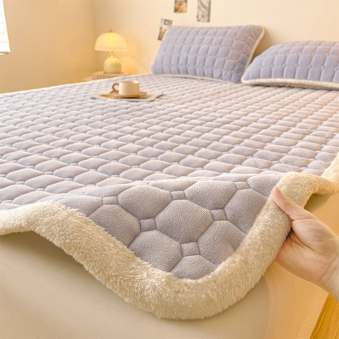 Picture of Class A Soybean Milk Velvet Mattress Winter Thickened Coral Velvet Dormitory Single Mattress Household Folding Cushion