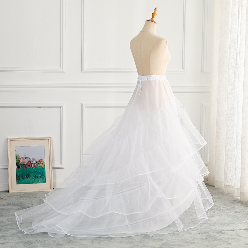 Trailing wedding dress skirt oversized mesh three-wire two-wire elastic waist hard mesh performance dress lining skirt