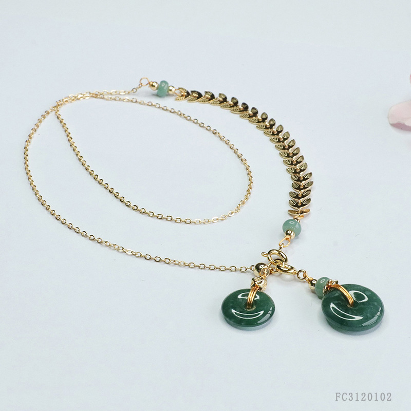 Picture of Jiyu natural blue water jade bracelet ear hook necklace three-piece jade suit wholesale generation FC3120102