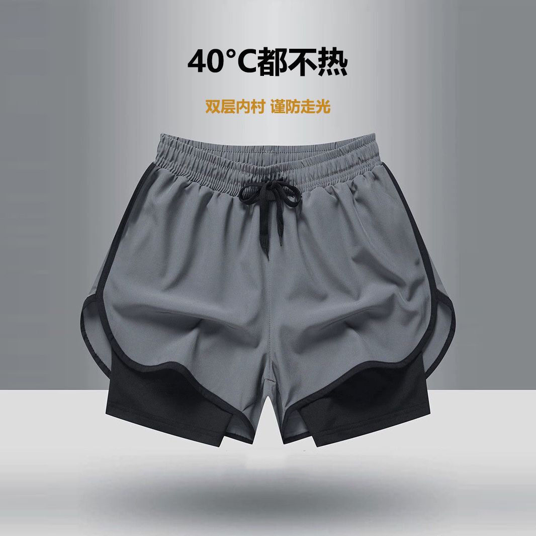 Running Shorts Men's Sports Track and Field Marathon Loose Quick-drying Anti-running Lining Training Fitness Equipment Three-point Pants