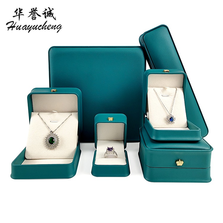 PU Leather Jewelry Storage Gift Jade Jade Ring Box Gold Earrings Earrings Gift Box High Sense