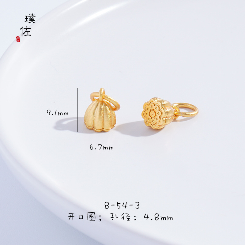 Picture of Sha Jin Jiu does not fade the ancient method of the two-generation Huan pendant necklace Hetian jade lotus flower bud bracelet with beads diy accessories
