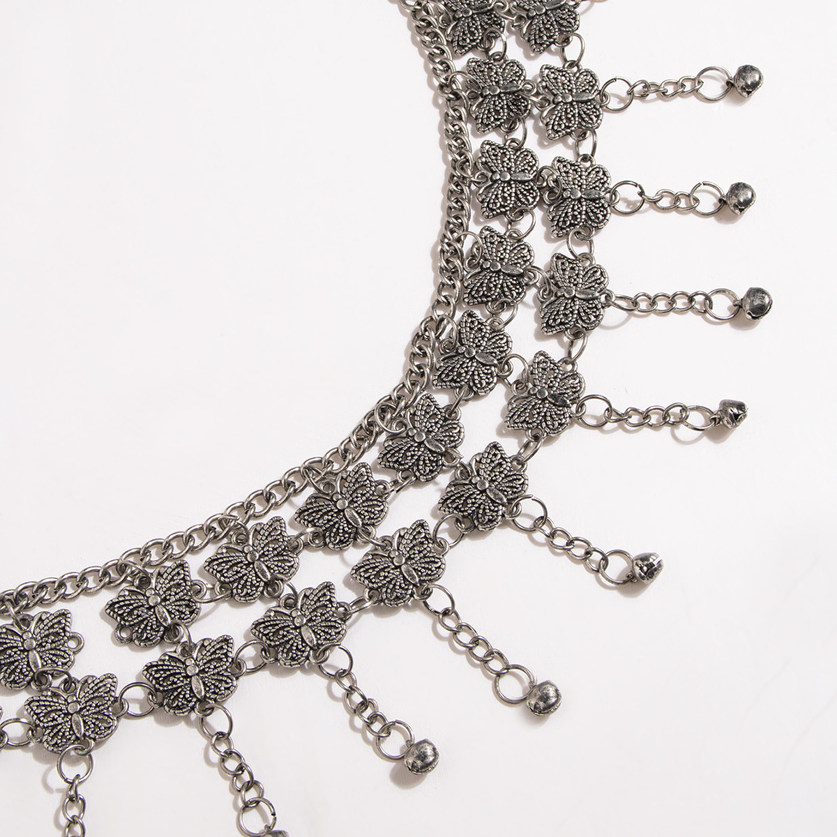 New Ladies Multi-Butterfly Ancient Silver Retro Heavy Carved Bell Belly Dance Waist Chain Ethnic Bohemia