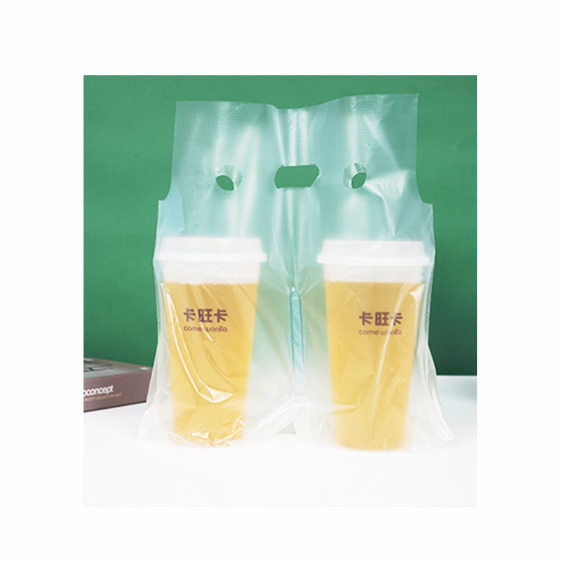 Picture of Single and Double Cup Milk Tea Bags, Transparent Satchel Milk Tea Sugar Water Bags, Coffee Packaging Bags, Stall Ice Powder Packaging Bags, High Transparency