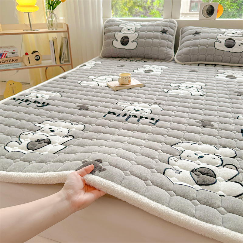 Picture of Class A Soybean Milk Velvet Mattress Winter Thickened Coral Velvet Dormitory Single Mattress Household Folding Cushion