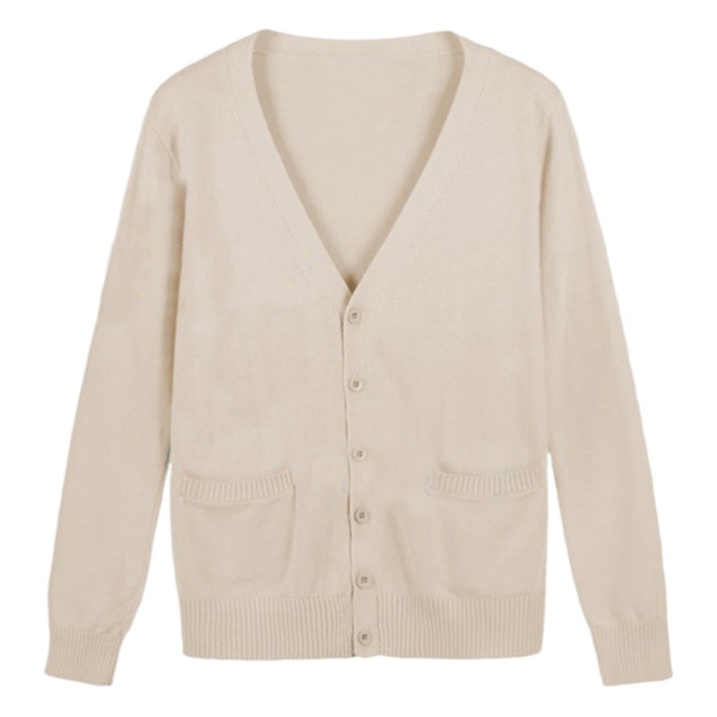 Spring and Autumn College Style V-Neck Knitted Pure Cotton Cardigan Japanese JK Uniform Sweater cos Animation School Uniform Sweater Air-conditioning Shirt