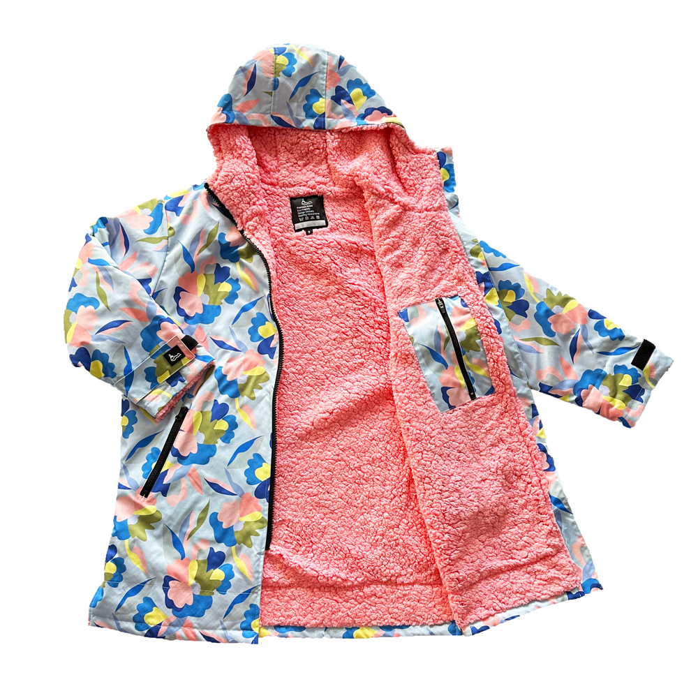 Picture of Waterproof Cardigan for Adults and Children, Thickened and Lengthened, Printed Swimming Coat, Hiking Outdoor Hooded Windproof and Warm Windbreaker