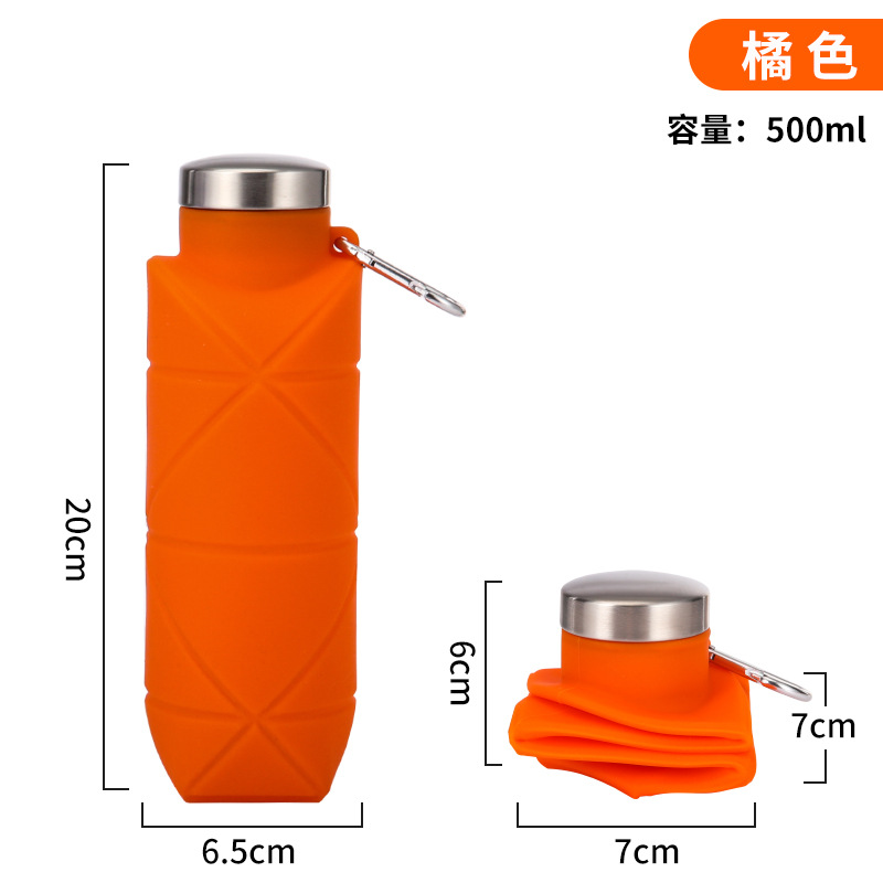Picture of Platinum Silicone Diamond Folding Cup 700ml Outdoor Sports water bottle Cross Border Pocket Portable Kettle
