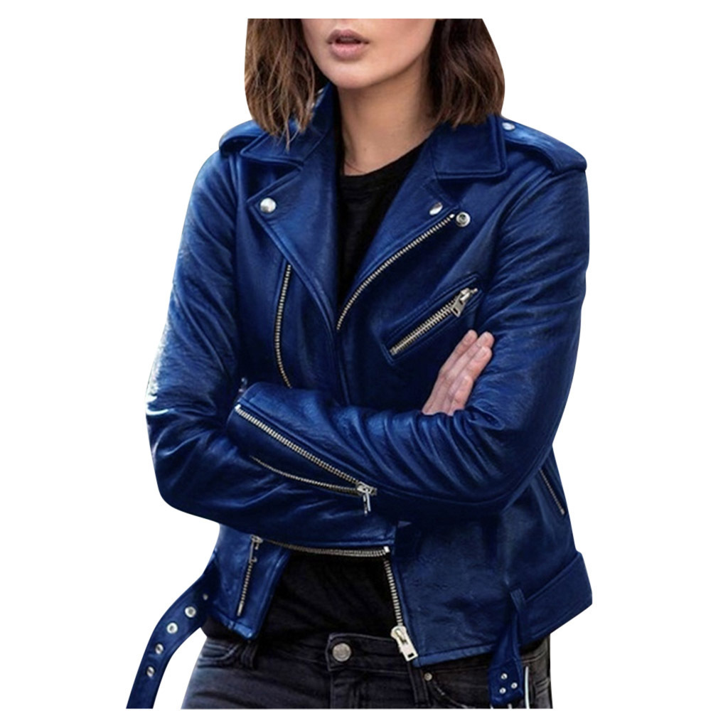 Picture of Leather Coat Women's New Top Autumn Short Spring Korean PU Biker Wear Slim-Fit Winter Leather Jacket