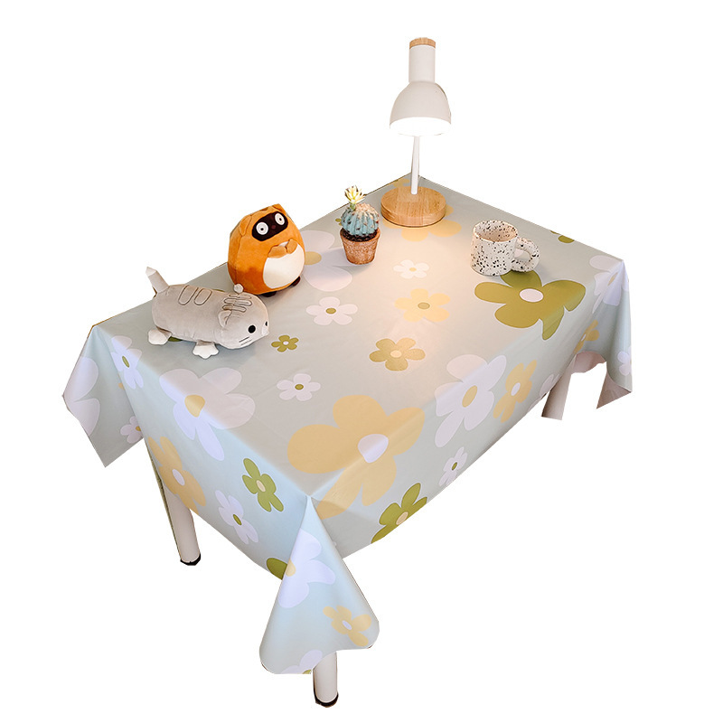 Picture of Tablecloth Waterproof and Oil-proof PVC Coffee Table Table Mat Dining Table Tablecloth Picnic Stall Student Desk Dormitory Decorative Cloth