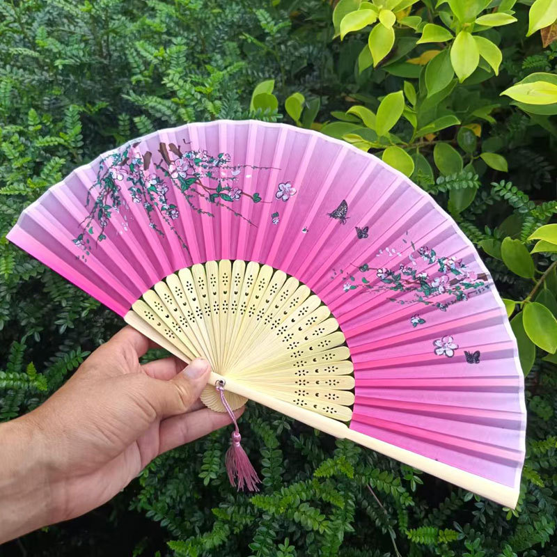 Picture of Folding Fan Bamboo Ancient Fan Student Girl Chinese Style Small Fan Scenic Spot Export Wholesale Retail Gift Decorative Fan