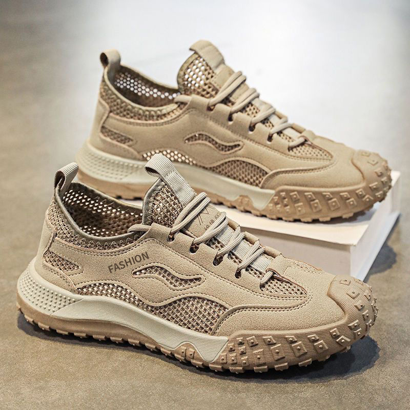 Mesh men's shoes new outdoor non-slip wear-resistant tooling shoes breathable light casual shoes soft bottom sports shoes wholesale