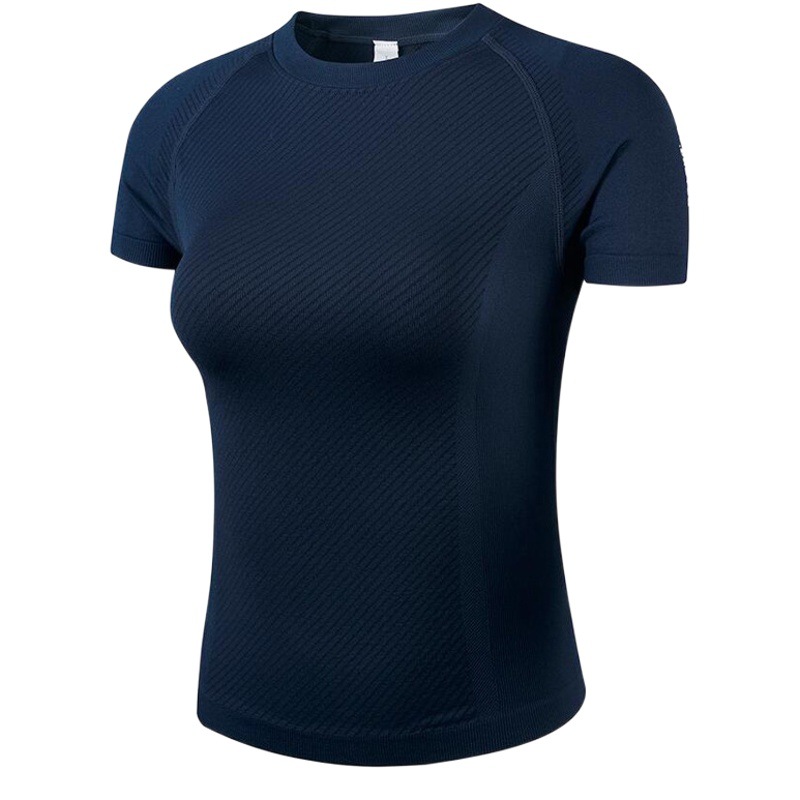 Cross-border Running Sports Slim Quick-drying T-shirt Elastic Slim Yoga Short-sleeved T-shirt Thin New Breathable Top