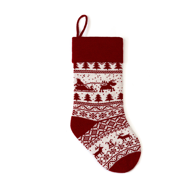 Picture of Amazon Cross-border New European and American Jacquard Wool Gift Bag Christmas Decoration Christmas Gift Bag Knitted Christmas Stocking