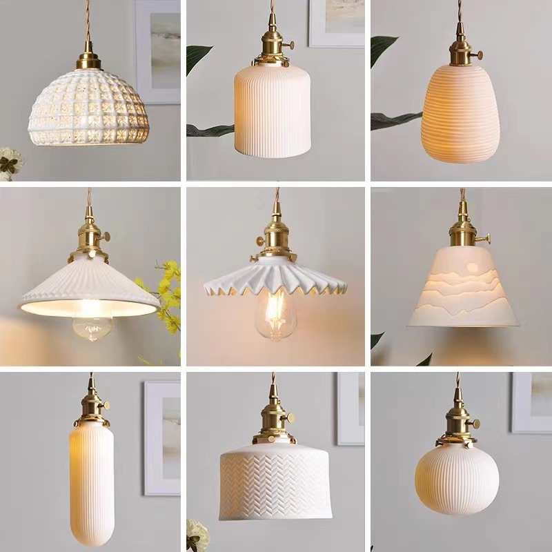 Popular Nordic Style Restaurant Bedside Bedside Bedroom Corridor Entrance Hotel Shopping Mall Homestay Simple Brass Ceramic Chandelier