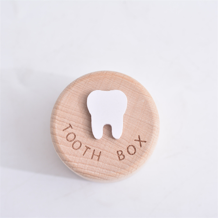 Picture of Wooden Kidsren's Deciduous Tooth Box Creative Kidsren's Wooden Tooth Storage Box Boy and Girl Tooth Box Collection Box