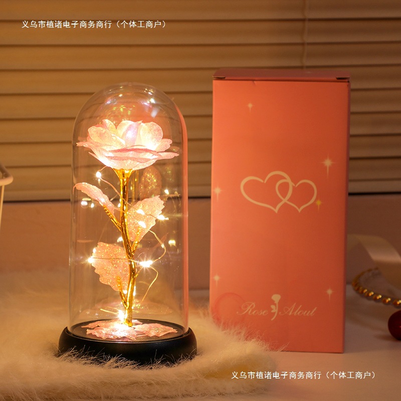 Picture of Immortal bouquet rose night light ornament bedroom decoration birthday gift for girlfriend girl children student Qixi Festival