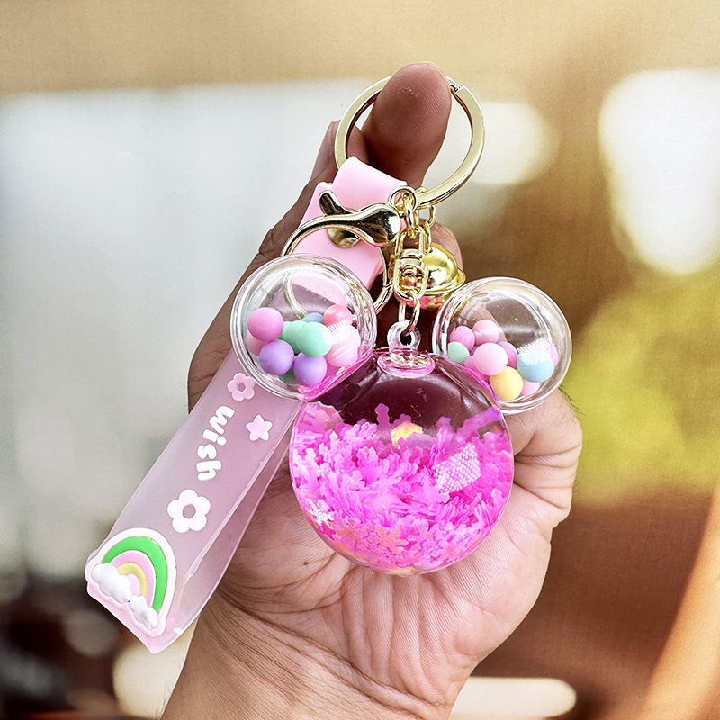Picture of Internet Celebrant Cartoon Mickey Head Candy quicksand Key Chain Women's Exquisite Cute School Bag Pendant Couple's Bag Key Chain