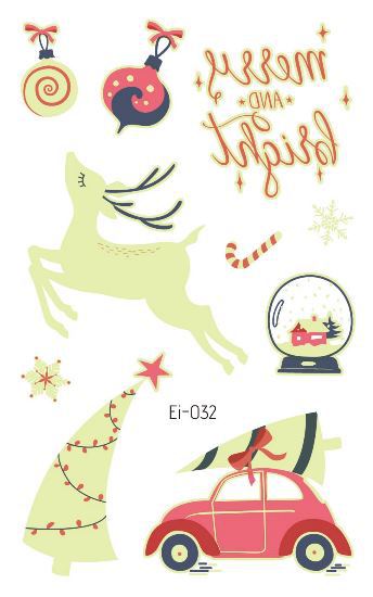 Picture of Cross-border Supply Waterproof Luminous Christmas tattoo Sticker Cartoon Snowman Party Children tattoo Sticker