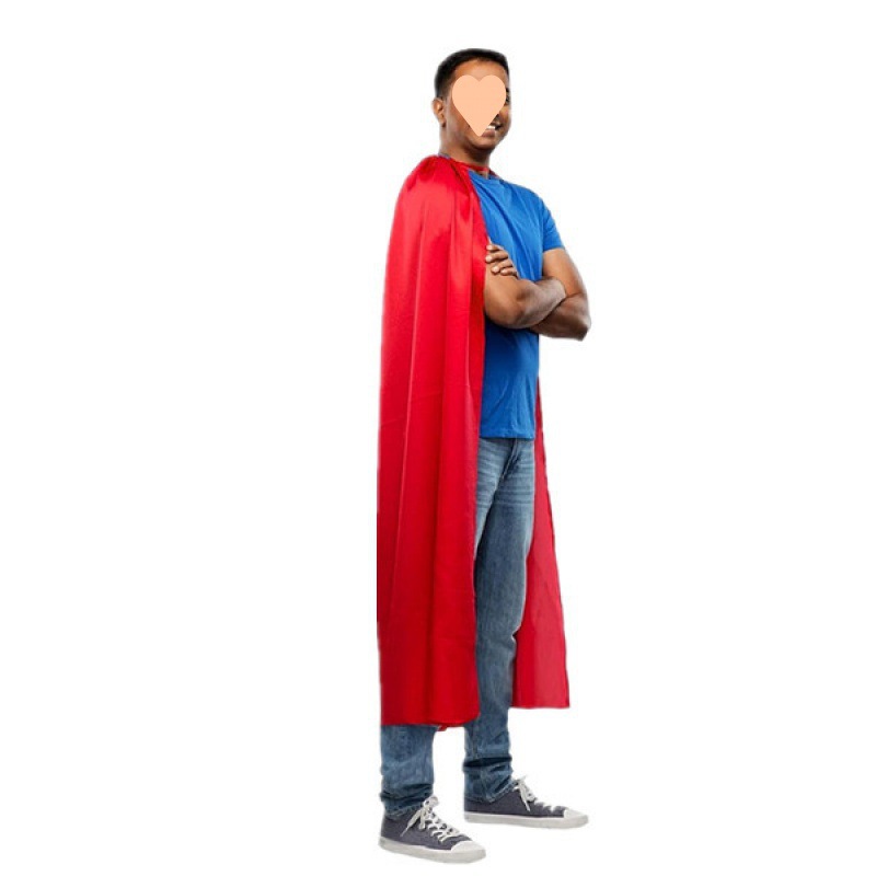 Picture of Shawl Cross-Border Halloween Cloak Anime Cosplay Costume Lace up Superman Cloak Savior Hero Red Cos