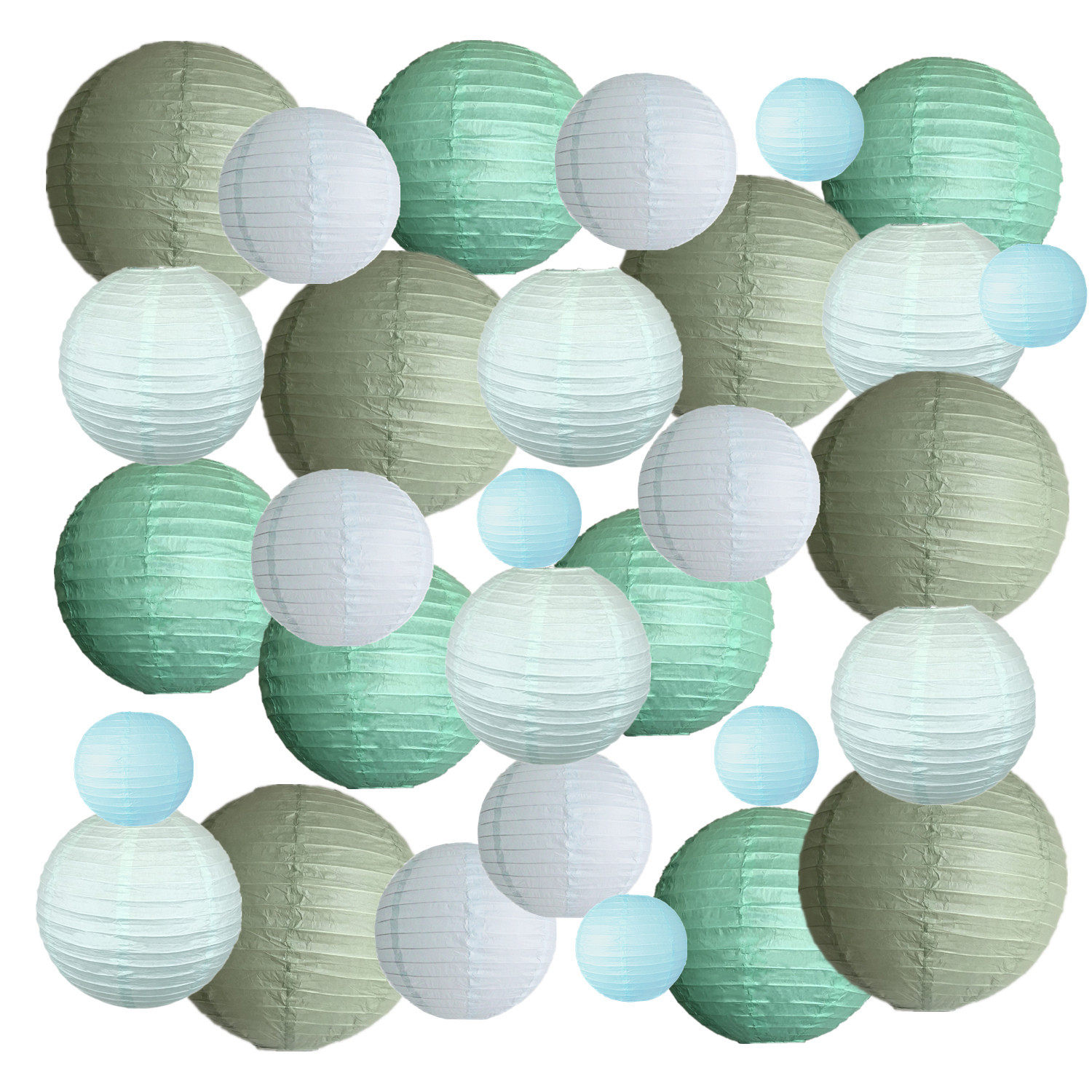 Picture of Spring, Summer, Autumn and Winter Colorfulful Paper Lanterns Round Foldableable Paper Art Combination Set Hanging Lanterns