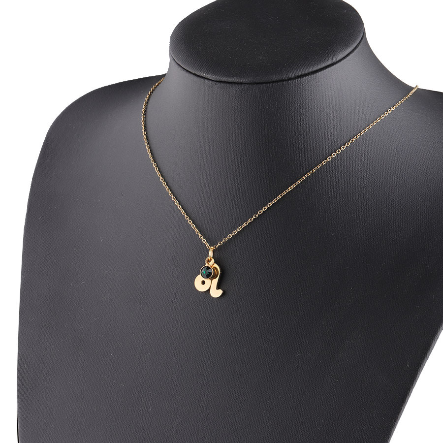 Picture of Golden Twelve Constellation Necklace Lucky Birthstone Birthstone Necklace European and American Constellation Necklace Stainless Steel Jewelry
