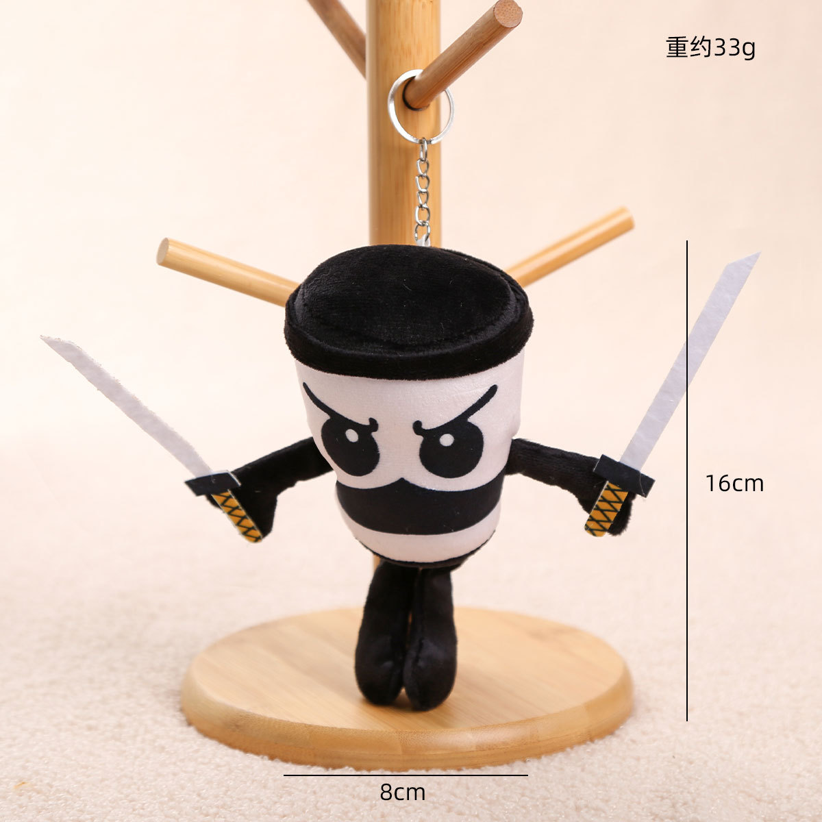 Picture of Ai Shan Hai Jing Tungtung Tungsahur Cross-Border Doll Toy Wooden Stick Plush Keychain Small Pendant