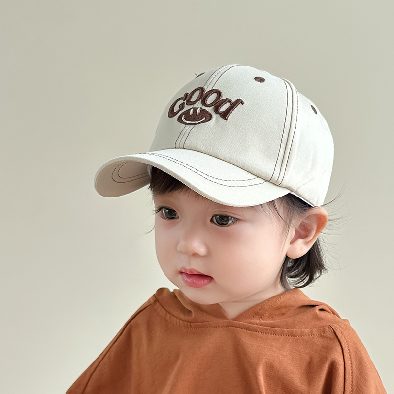 Children's Hat Boy's Cap Spring and Autumn New Casual Letter Smiley Pattern Baby Summer Sunshade Hat Fashion